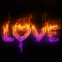 "Love" de flammes